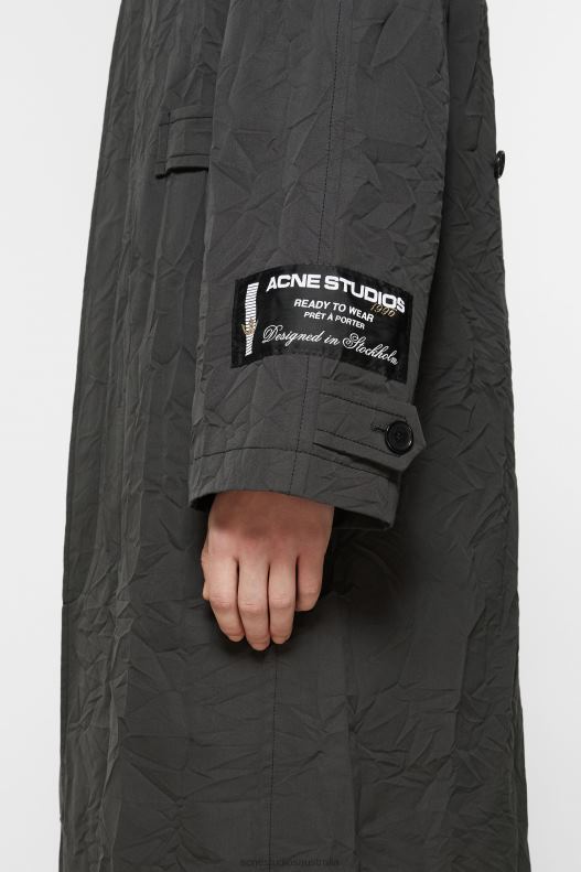 Crinkled trench coat Dark Grey Acne Studios R66LJ891 Apparel