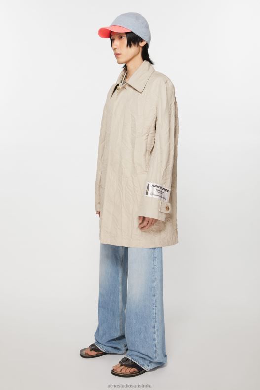 Crinkled trench coat Light Beige Acne Studios R66LJ883 Apparel