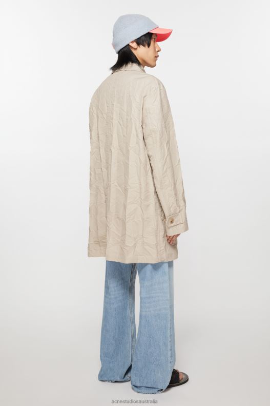 Crinkled trench coat Light Beige Acne Studios R66LJ883 Apparel