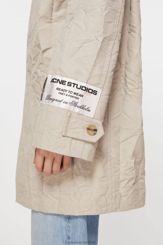 Crinkled trench coat Light Beige Acne Studios R66LJ883 Apparel