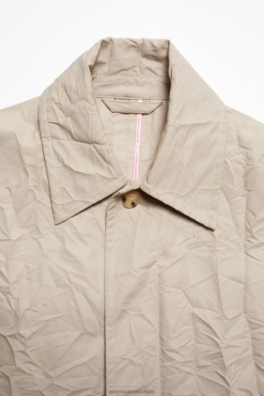 Crinkled trench coat Light Beige Acne Studios R66LJ883 Apparel