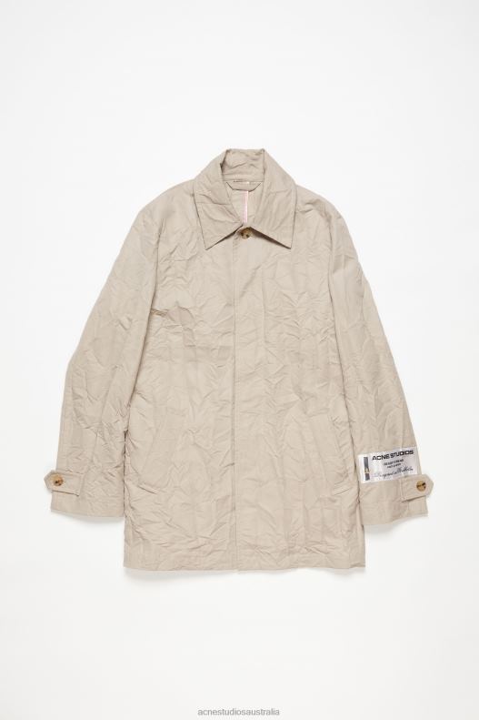 Crinkled trench coat Light Beige Acne Studios R66LJ883 Apparel