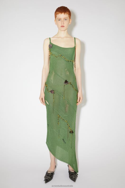 Crochet strap dress Runway Show Moss Green Acne Studios R66LJ272 Apparel