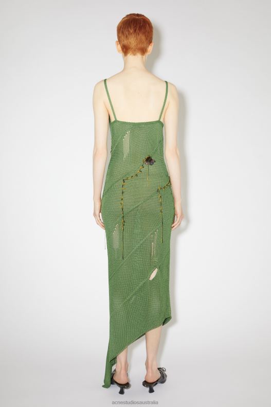 Crochet strap dress Runway Show Moss Green Acne Studios R66LJ272 Apparel