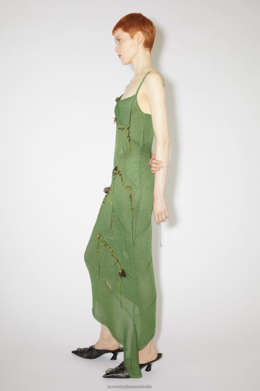 Crochet strap dress Runway Show Moss Green Acne Studios R66LJ272 Apparel