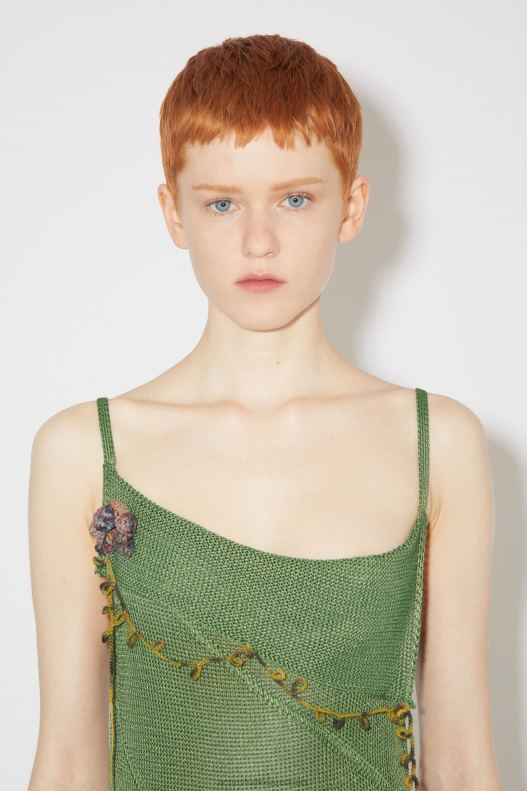 Crochet strap dress Runway Show Moss Green Acne Studios R66LJ272 Apparel