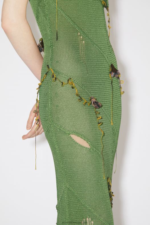 Crochet strap dress Runway Show Moss Green Acne Studios R66LJ272 Apparel