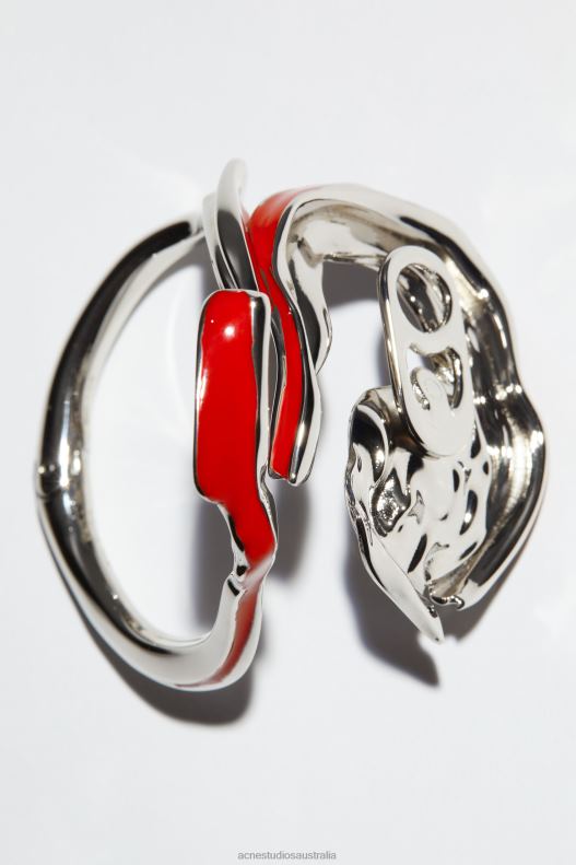 Crushed can bracelet Runway Show Red Acne Studios R66LJ758 Accessories