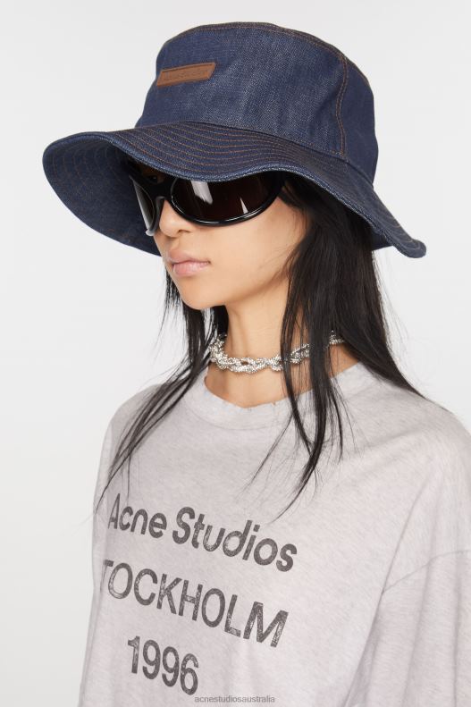 Denim bucket hat Indigo Blue Acne Studios R66LJ531 Accessories