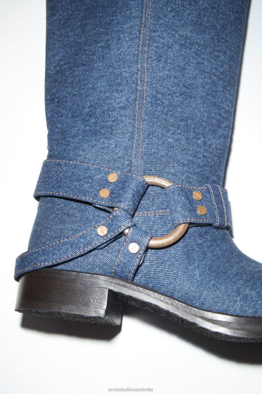 Denim buckle boots Blue Acne Studios R66LJ534 Footwear