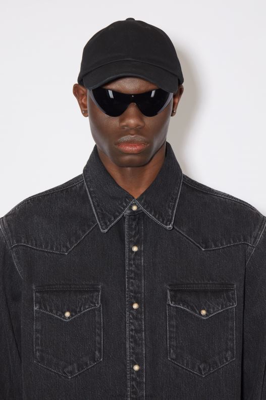 Denim button-up shirt Black Acne Studios R66LJ1008 Apparel