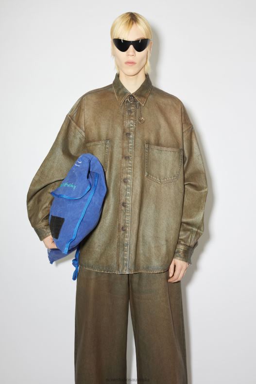 Denim button-up shirt Blue/Beige Acne Studios R66LJ1010 Apparel