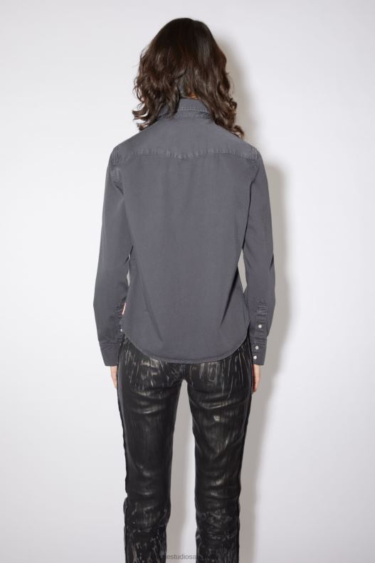 Denim button-up shirt Dark Grey Acne Studios R66LJ183 Apparel