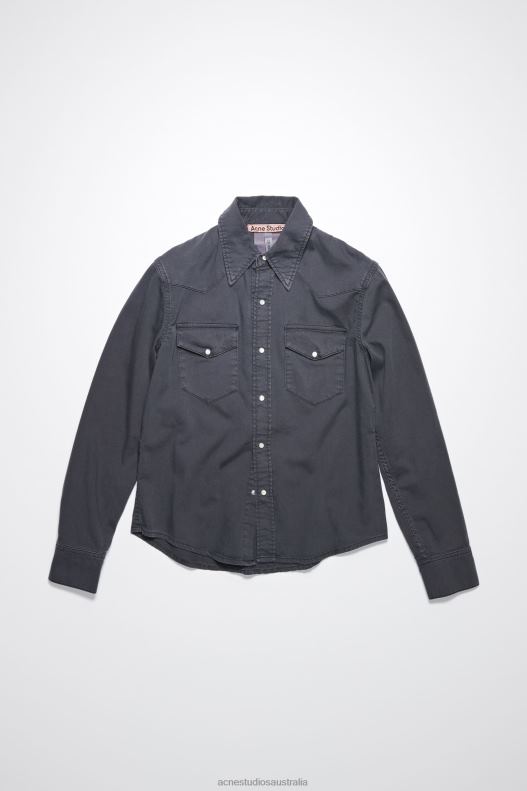 Denim button-up shirt Dark Grey Acne Studios R66LJ183 Apparel