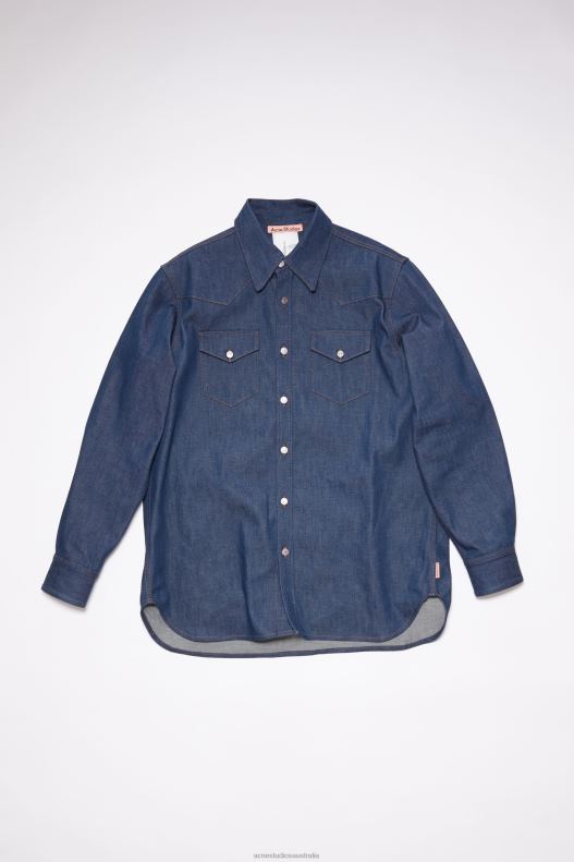 Denim button-up shirt Indigo Blue Acne Studios R66LJ1006 Apparel