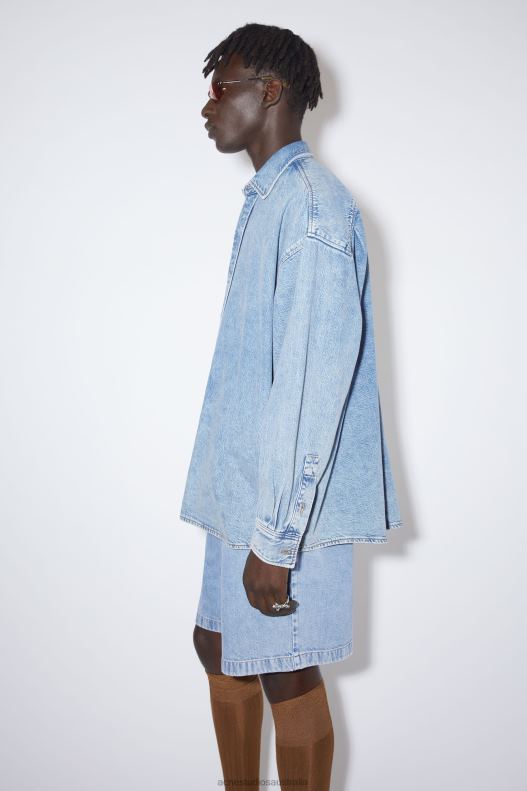 Denim button-up shirt Indigo Blue Acne Studios R66LJ1175 Apparel