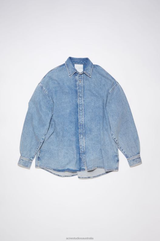 Denim button-up shirt Indigo Blue Acne Studios R66LJ1175 Apparel