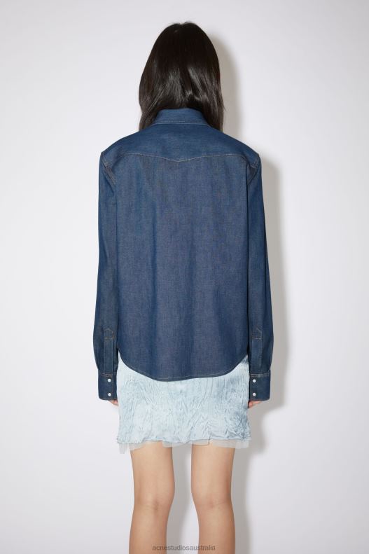 Denim button-up shirt Indigo Blue Acne Studios R66LJ408 Apparel