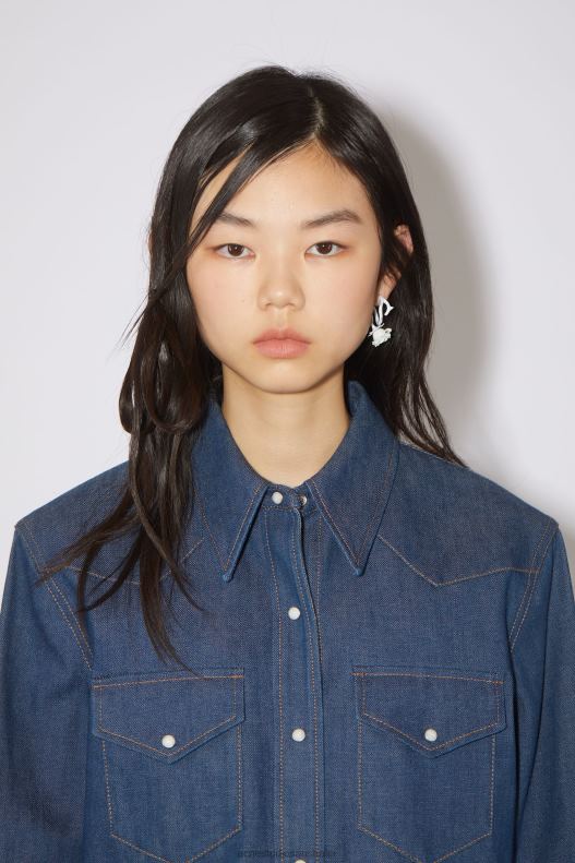 Denim button-up shirt Indigo Blue Acne Studios R66LJ408 Apparel