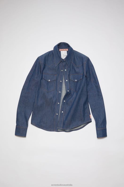 Denim button-up shirt Indigo Blue Acne Studios R66LJ408 Apparel