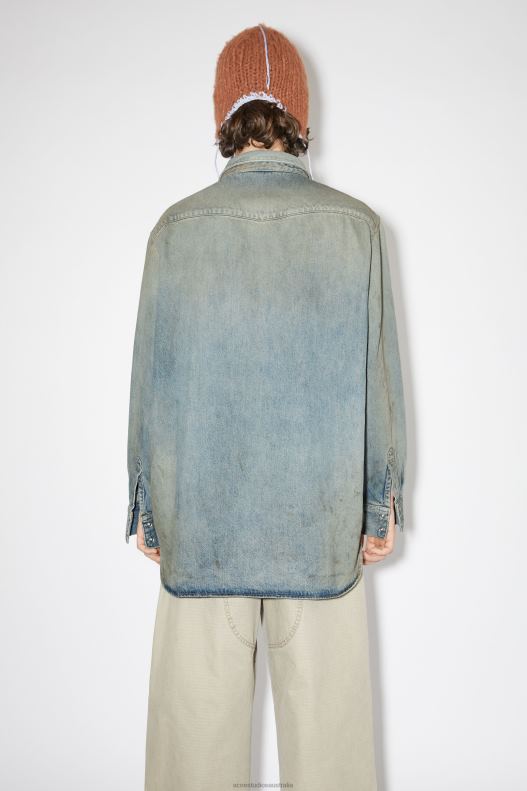 Denim button-up shirt Mid Blue Acne Studios R66LJ1009 Apparel