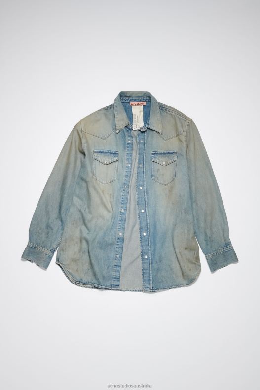 Denim button-up shirt Mid Blue Acne Studios R66LJ1009 Apparel