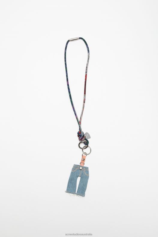 Denim charm keyring Light Blue Acne Studios R66LJ759 Accessories