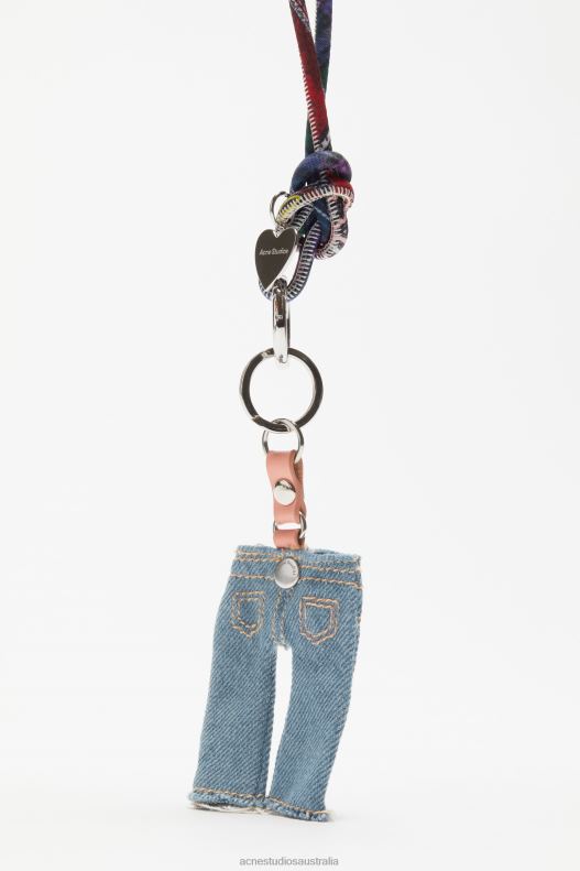 Denim charm keyring Light Blue Acne Studios R66LJ759 Accessories