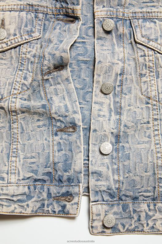 Denim jacket - Fitted fit Blue/Beige Acne Studios R66LJ9 Apparel