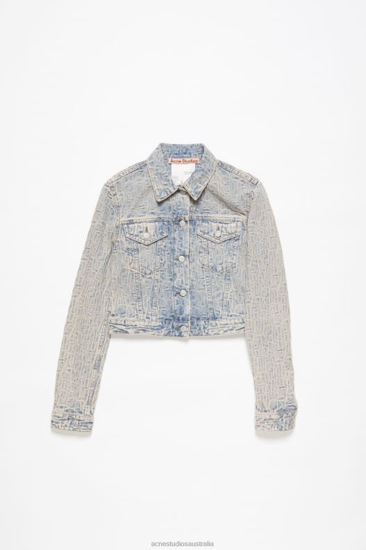 Denim jacket - Fitted fit Blue/Beige Acne Studios R66LJ9 Apparel