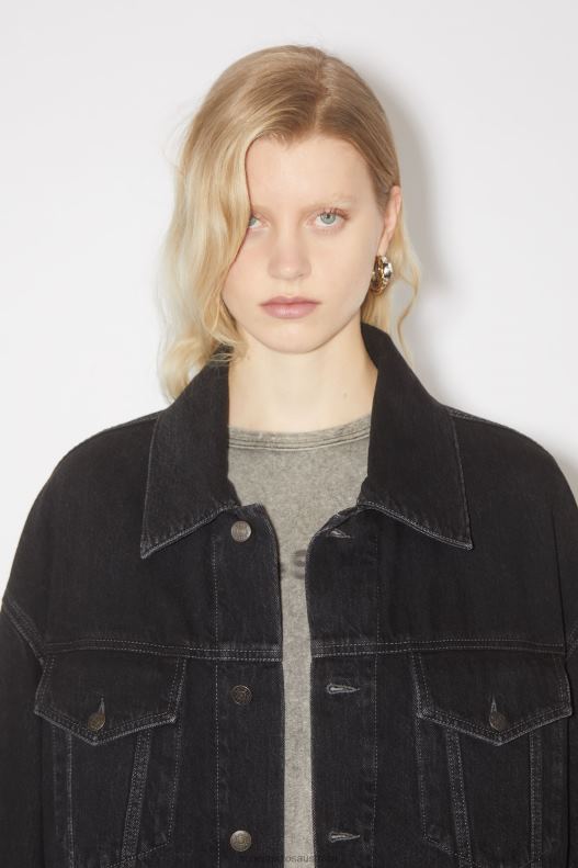 Denim jacket - Oversized Unisex fit Black Acne Studios R66LJ47 Apparel