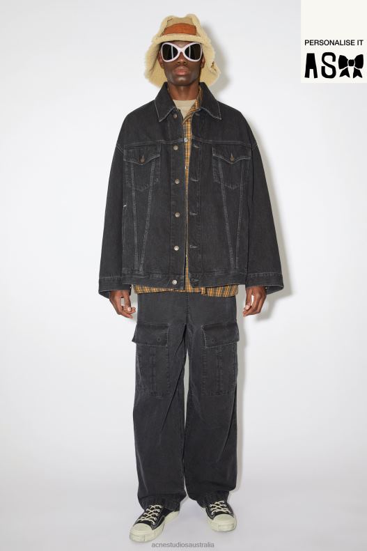 Denim jacket - Oversized Unisex fit Black Acne Studios R66LJ913 Apparel