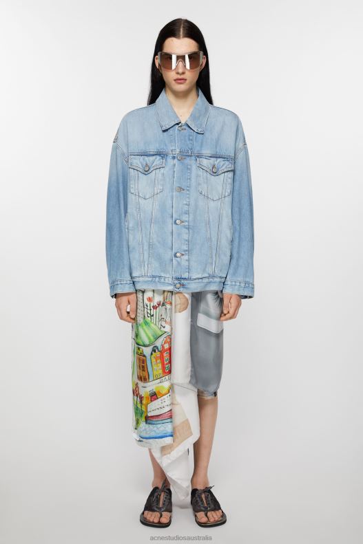 Denim jacket - Oversized Unisex fit Light Blue Acne Studios R66LJ909 Apparel