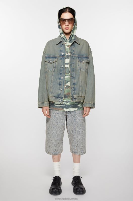 Denim jacket - Oversized fit Blue/Beige Acne Studios R66LJ881 Apparel