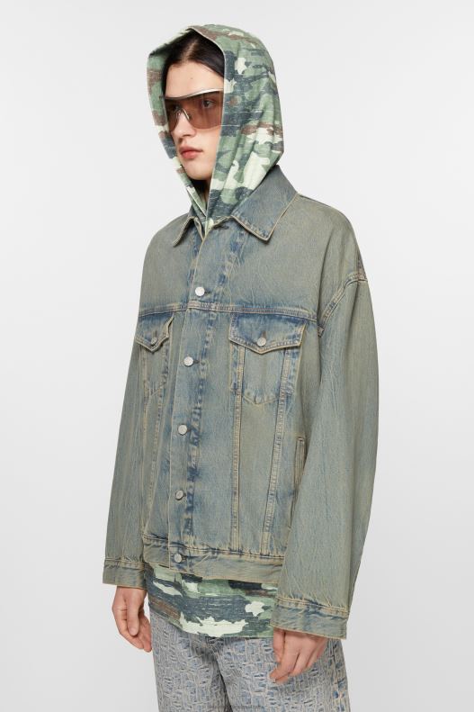 Denim jacket - Oversized fit Blue/Beige Acne Studios R66LJ881 Apparel