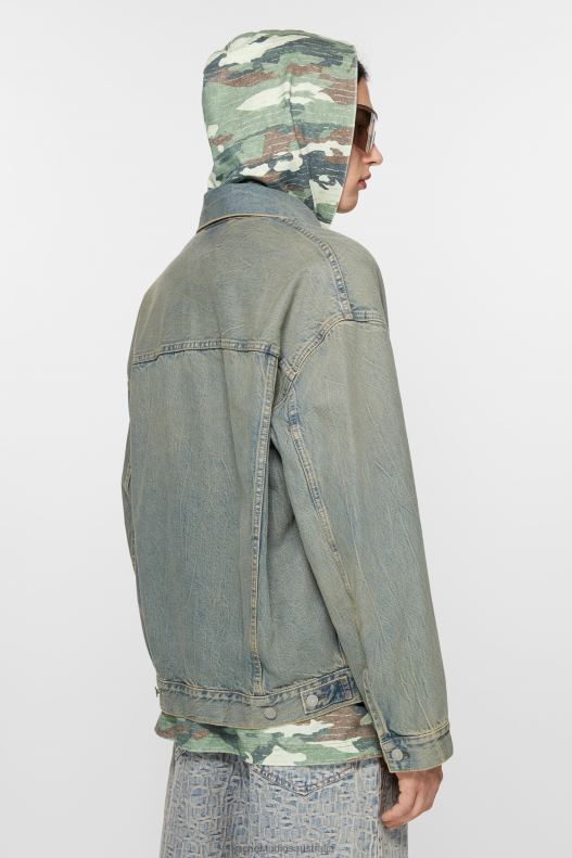 Denim jacket - Oversized fit Blue/Beige Acne Studios R66LJ881 Apparel