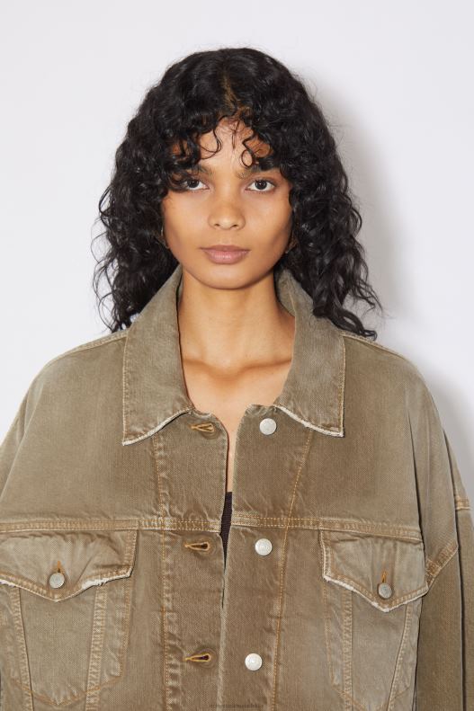 Denim jacket - Relaxed cropped fit Beige Acne Studios R66LJ62 Apparel