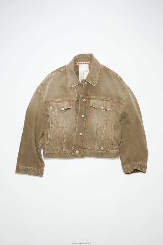 Denim jacket - Relaxed cropped fit Beige Acne Studios R66LJ62 Apparel