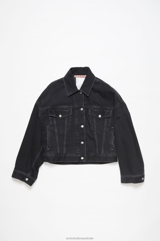 Denim jacket - Relaxed cropped fit Black Acne Studios R66LJ4 Apparel