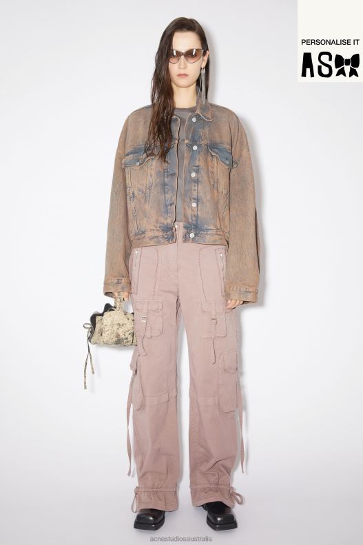 Denim jacket - Relaxed cropped fit Light Pink/Grey Acne Studios R66LJ45 Apparel