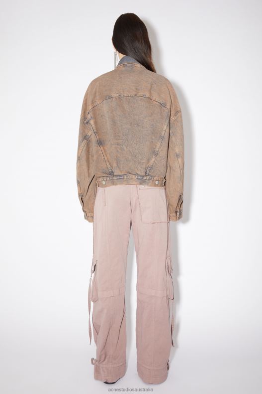 Denim jacket - Relaxed cropped fit Light Pink/Grey Acne Studios R66LJ45 Apparel