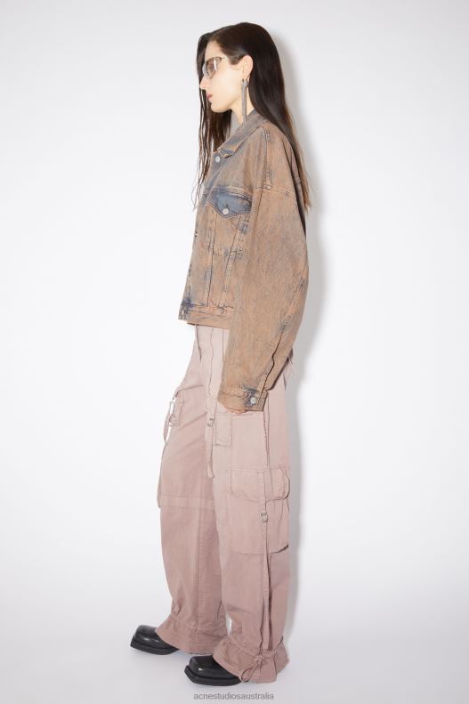 Denim jacket - Relaxed cropped fit Light Pink/Grey Acne Studios R66LJ45 Apparel