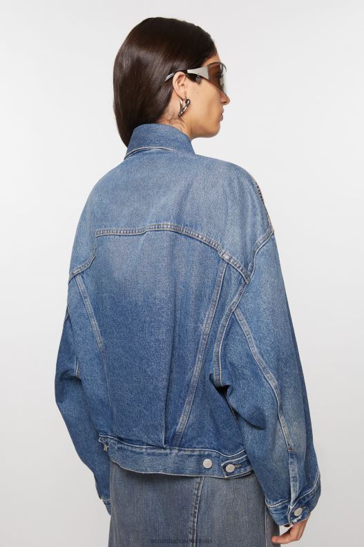 Denim jacket - Relaxed cropped fit Mid Blue Acne Studios R66LJ37 Apparel