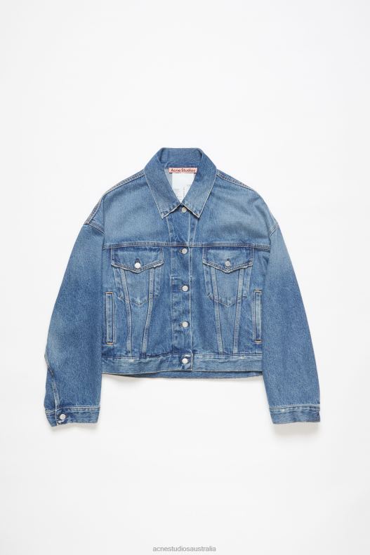 Denim jacket - Relaxed cropped fit Mid Blue Acne Studios R66LJ37 Apparel