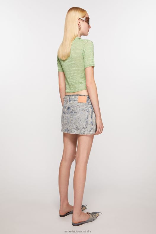 Denim mini skirt Blue/Beige Acne Studios R66LJ256 Apparel