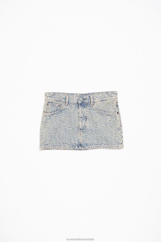 Denim mini skirt Blue/Beige Acne Studios R66LJ256 Apparel