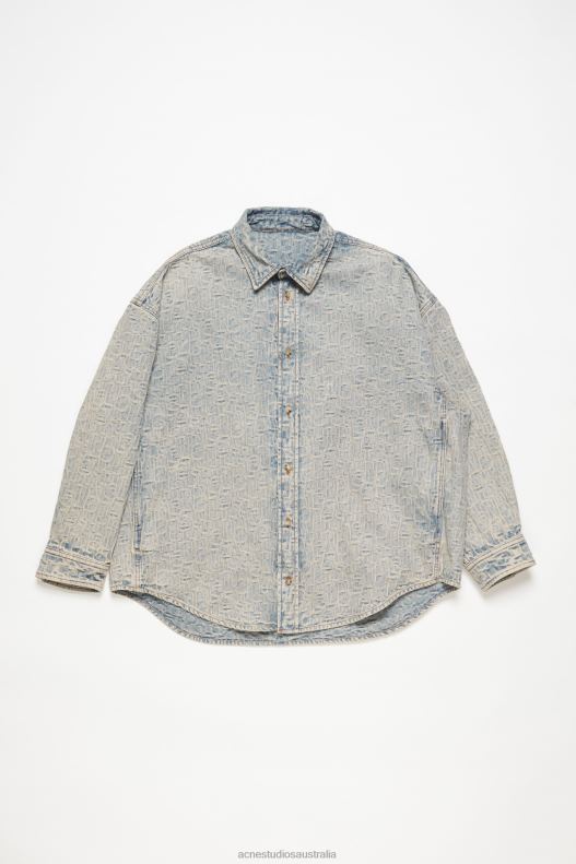 Denim shirt - Relaxed fit Blue/Beige Acne Studios R66LJ990 Apparel