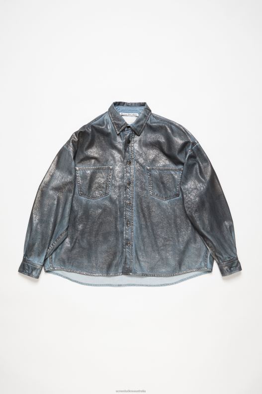 Denim shirt - Relaxed fit Silver/Blue Acne Studios R66LJ998 Apparel