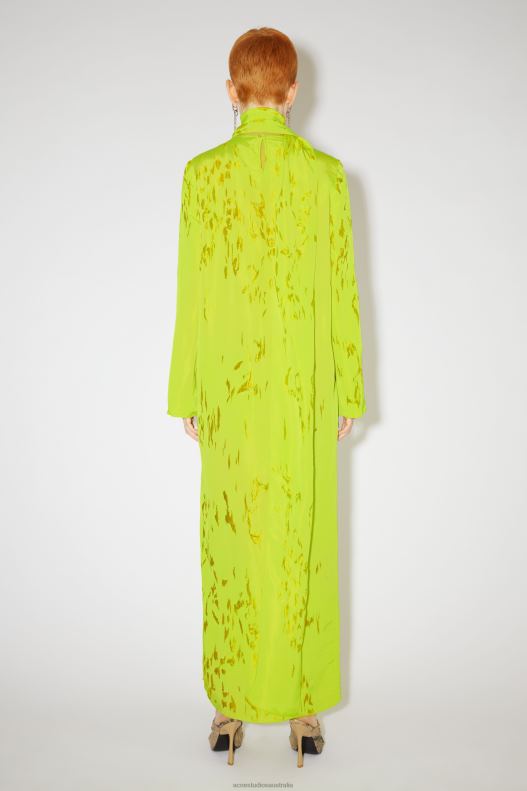 Devore drape dress Runway Show Lime Yellow Acne Studios R66LJ282 Apparel