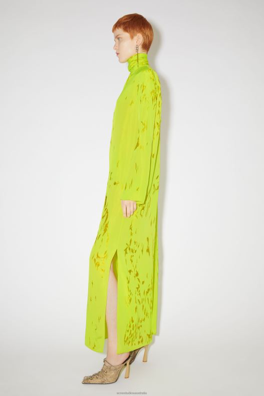 Devore drape dress Runway Show Lime Yellow Acne Studios R66LJ282 Apparel